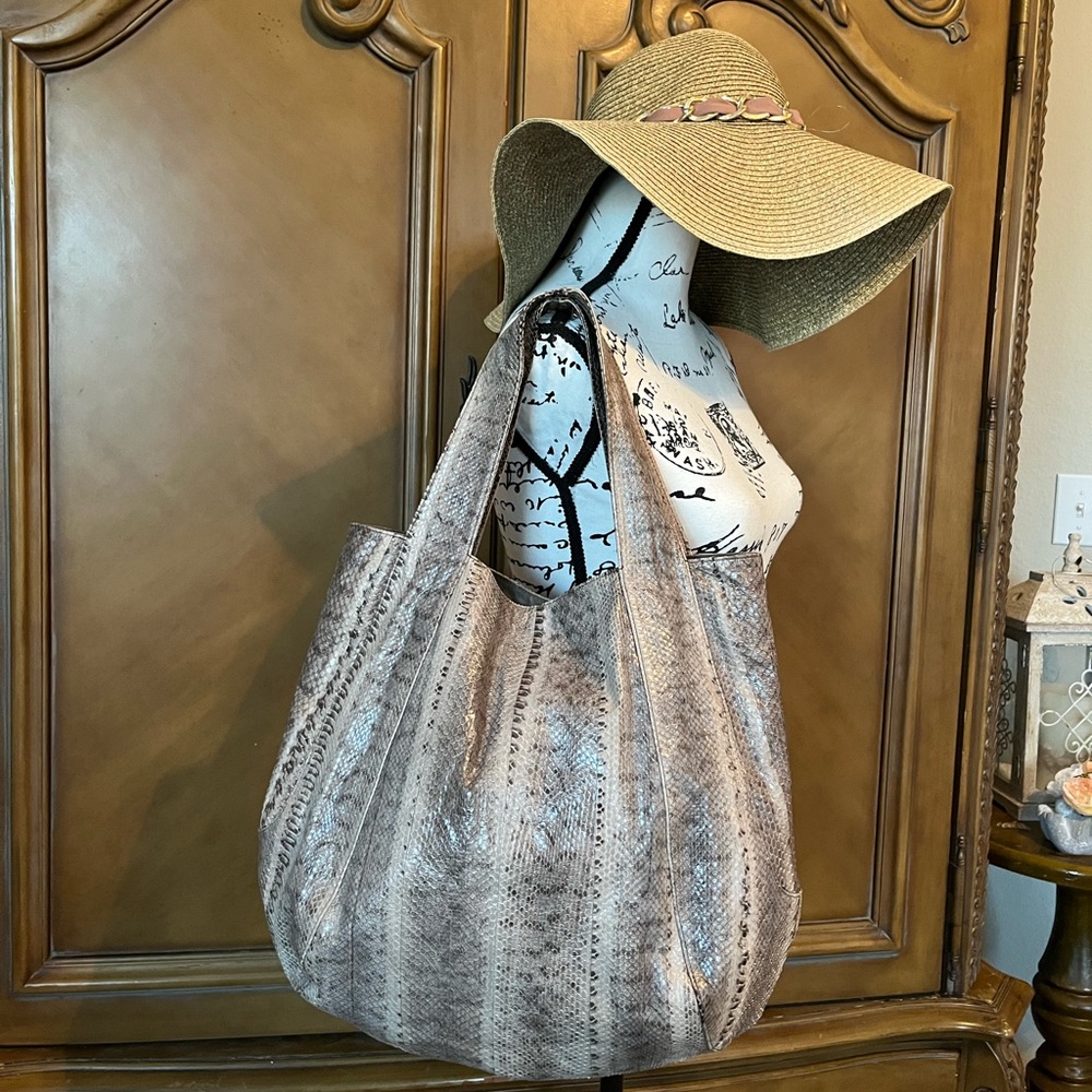 Beirn grey snake skin bag
